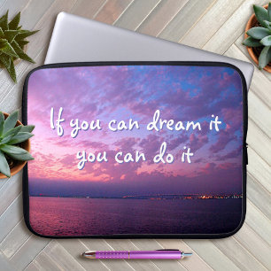 Protection Pour Ordinateur Portable Citation Dream It Do It Photo d'océan violet au co