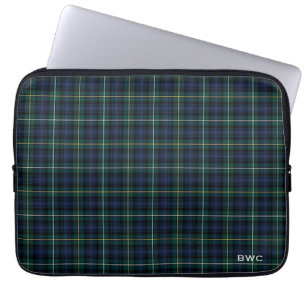 Protection Pour Ordinateur Portable Clan Campbell de monogramme bleu de plaid de