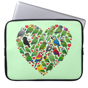 Protection Pour Ordinateur Portable Coeur de perroquet