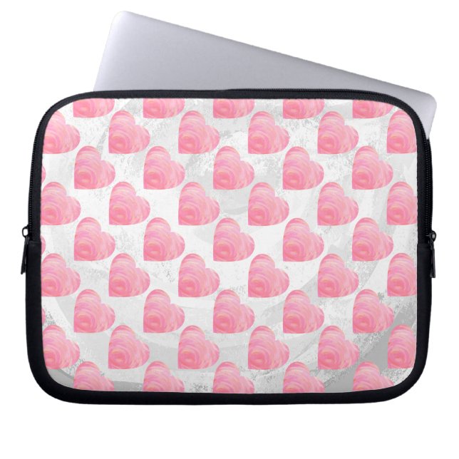 Protection Pour Ordinateur Portable Coeurs roses (Devant)