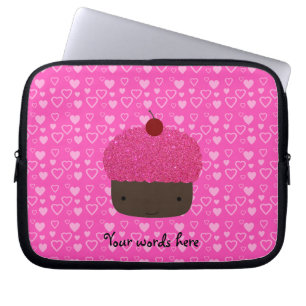 Protection Pour Ordinateur Portable Coeurs roses de rose de petit gâteau de parties