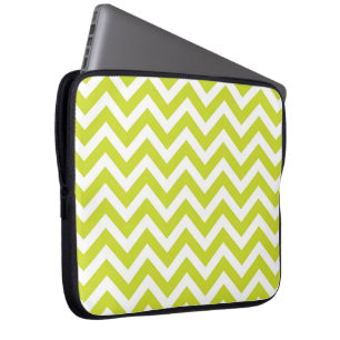 Protection Pour Ordinateur Portable Conception de chaux et Chevron blanc