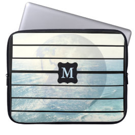 Protection Pour Ordinateur Portable Conception monogrammée de l'océan terrestre