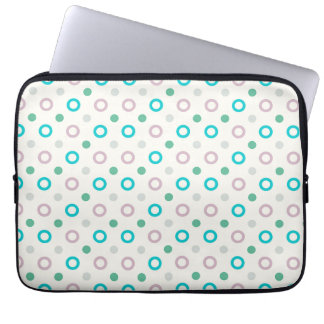 Protection Pour Ordinateur Portable Conception rétro point circulaire bleu et violet