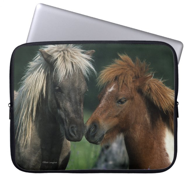 Protection Pour Ordinateur Portable Contact miniature de chevaux (Devant)