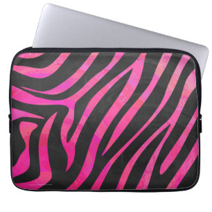Protection Pour Ordinateur Portable Copie de noir et de roses indien de zèbre