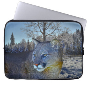 Protection Pour Ordinateur Portable Cougar Mountain Lion & Winter Tree