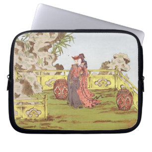 Protection Pour Ordinateur Portable Couples dans un jardin chinois, des 'ornements de