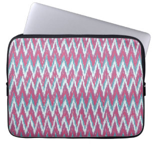 Protection Pour Ordinateur Portable Cranberry et Turquoise Motif iKat ZigZag
