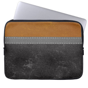 Protection Pour Ordinateur Portable Cuir noir noir moderne