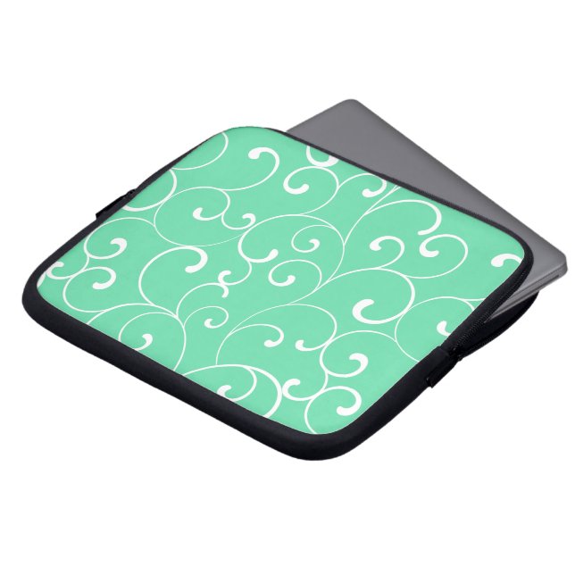 Protection Pour Ordinateur Portable Curles Whimsical moderne Motif Aqua (Devant haut)