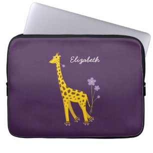 Protection Pour Ordinateur Portable Cute Giraffe Patinage Nom de la fille