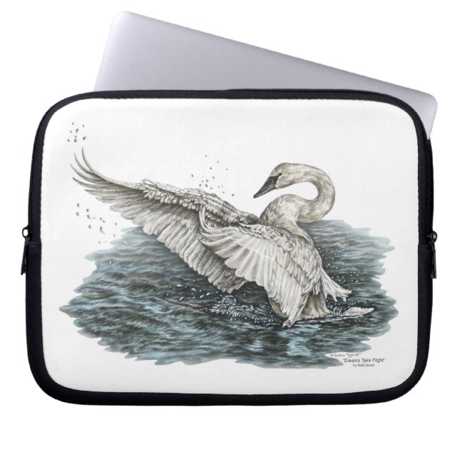 Protection Pour Ordinateur Portable Cygne blanc sur l'eau (Devant)