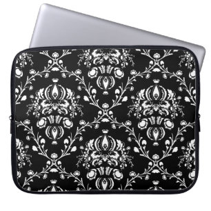 Protection Pour Ordinateur Portable Damas noir et blanc