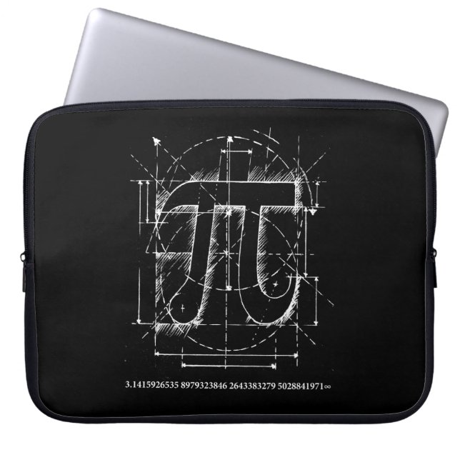 Protection Pour Ordinateur Portable Dessin de nombre de pi (Devant)