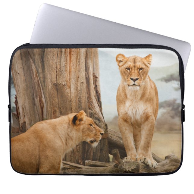 Protection Pour Ordinateur Portable Deux Lions Couple (Devant)