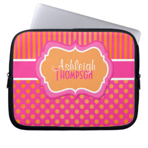 Protection Pour Ordinateur Portable Douille blanche rose orange d'ordinateur portable