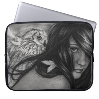 Protection Pour Ordinateur Portable Douille d'ordinateur portable de fille de hibou de