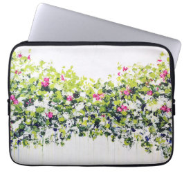 Protection Pour Ordinateur Portable Douille florale verte d'ordinateur portable d'été
