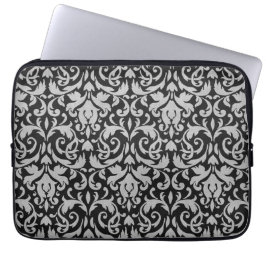 Protection Pour Ordinateur Portable Douille grise noire à la mode et de mod de damassé