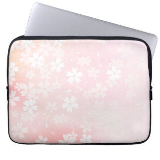 Protection Pour Ordinateur Portable Douille rose/blanche fanée d'ordinateur de fleurs