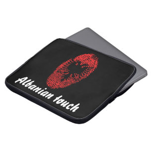 Protection Pour Ordinateur Portable Drapeau albanais d'empreinte digitale de contact