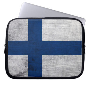 Protection Pour Ordinateur Portable Drapeau de Finlande Grunge