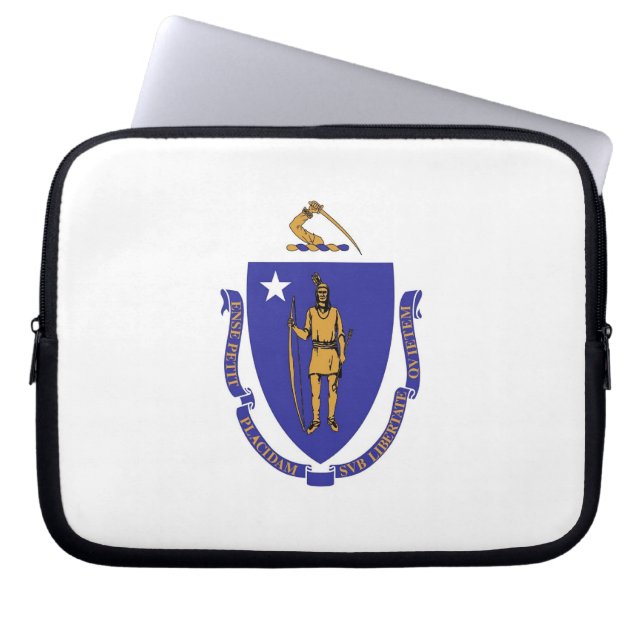 Protection Pour Ordinateur Portable Drapeau d'Etat du Massachusetts (Devant)