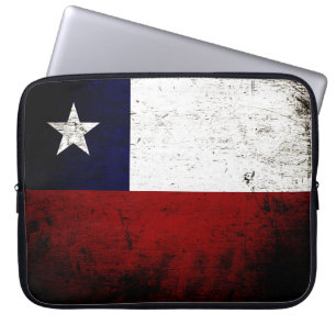 Protection Pour Ordinateur Portable Drapeau grunge noir du Chili