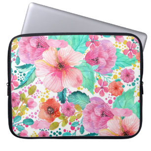 Protection Pour Ordinateur Portable Eau coloréeCouleur Collage Floral
