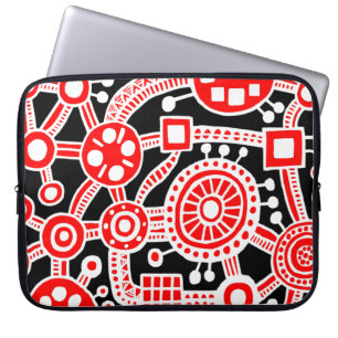 Protection Pour Ordinateur Portable Écosystème III Rouge et blanc sur noir