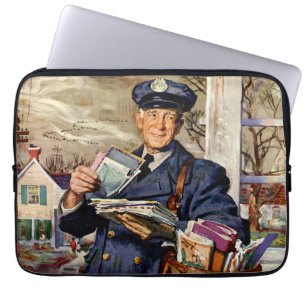 Protection Pour Ordinateur Portable Entreprise Vintage, Facteur Livrant du Courrier Le