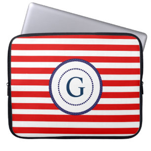 Protection Pour Ordinateur Portable Étui d'ordinateur monogramme nautique