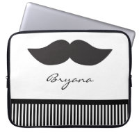Étui pour ordinateur portable Moustache rayures no
