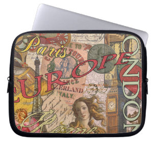 Protection Pour Ordinateur Portable Europe Travel Vintage