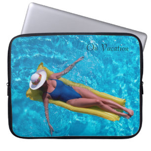 Protection Pour Ordinateur Portable Femme dans la photo de piscine pour le manteau pou