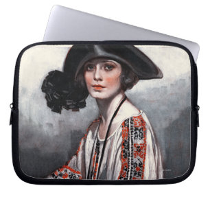 Protection Pour Ordinateur Portable Femme dans le chemisier brodé