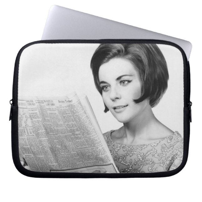 Protection Pour Ordinateur Portable Femme Newpaper de lecture (Devant)