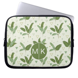 Protection Pour Ordinateur Portable Feuille de banane avec le monogramme des triangles