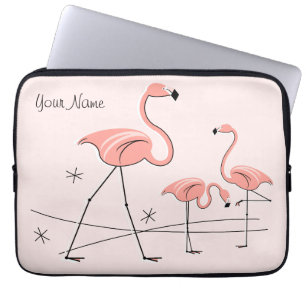 Protection Pour Ordinateur Portable Flamants roses Pink Trio 2 Nom Manche portable