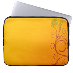 Protection Pour Ordinateur Portable Fleur orange