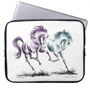 Protection Pour Ordinateur Portable Frolicking Racing Chevaux sauvages
