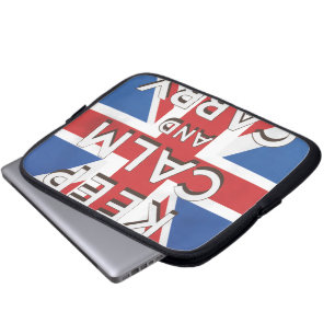 Protection Pour Ordinateur Portable Gardez votre calme et continuez Drapeau britanniqu