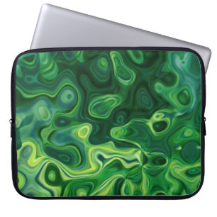 Protection Pour Ordinateur Portable Green Amoeba Motif Art Abstrait