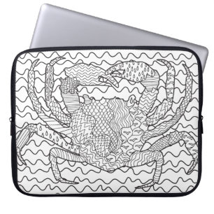 Protection Pour Ordinateur Portable Griffonnage détaillé de crabe de mer