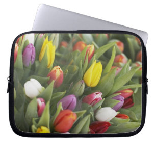 Protection Pour Ordinateur Portable Groupes de tulipes colorées