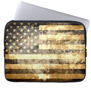 Protection Pour Ordinateur Portable Grunge American Flag 3