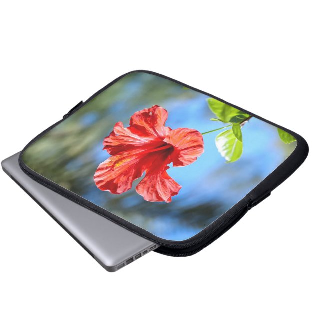 Protection Pour Ordinateur Portable Hibiscus rouge (Devant bas)