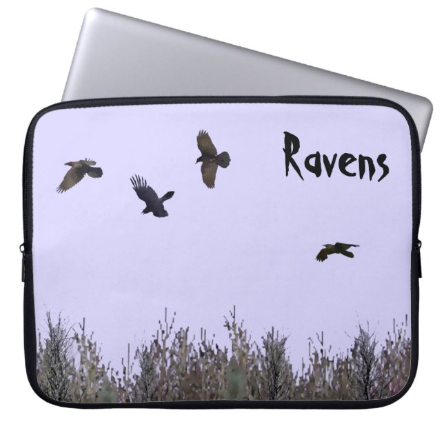 Protection Pour Ordinateur Portable Horloge des ravens (Devant)
