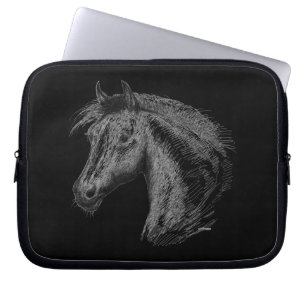 Protection Pour Ordinateur Portable Horse: Black
